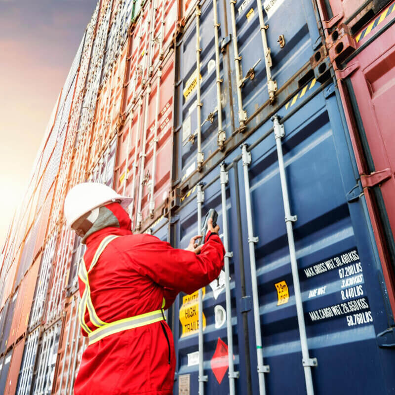 Person closing a container